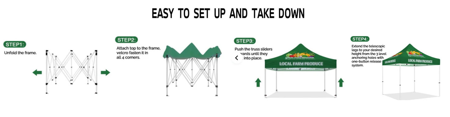 advertising tent installation