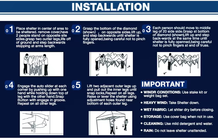 advertising tent installation steps
