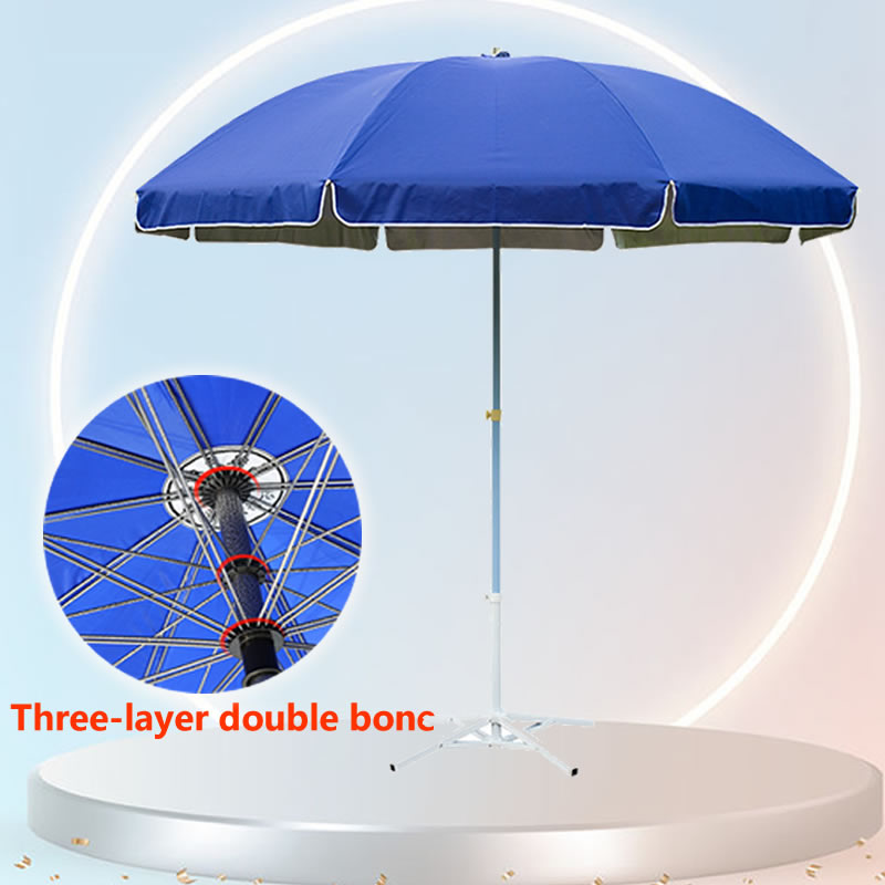 Three layer double rib umbrella