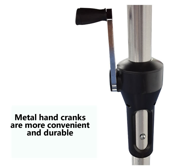 Hand-cranked garden umbrella