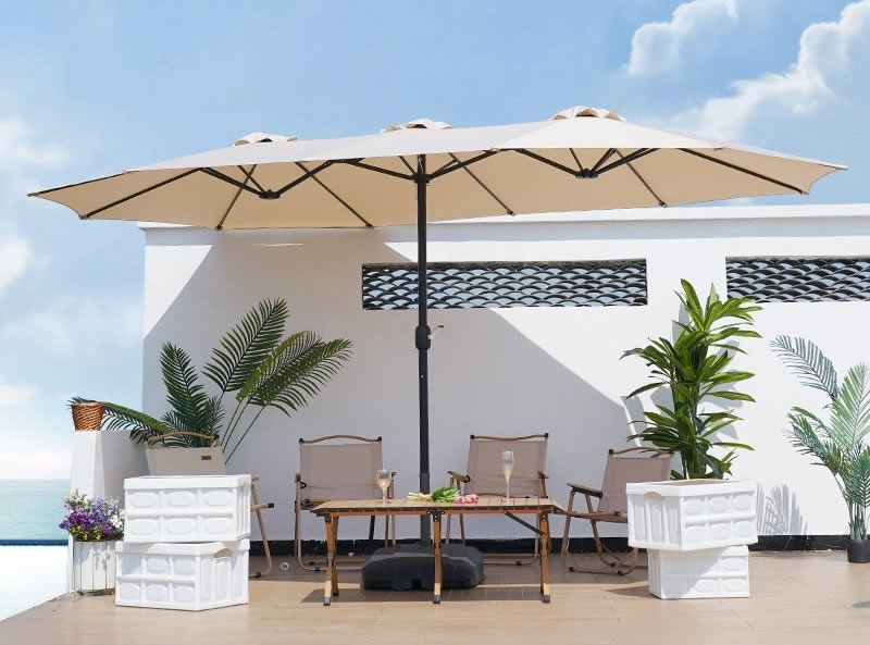Double Sided Rectangular Patio Umbrella