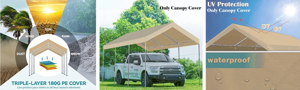 10x20FT Heavy Duty Carport Shelter for Trucks, Cars, and Parties